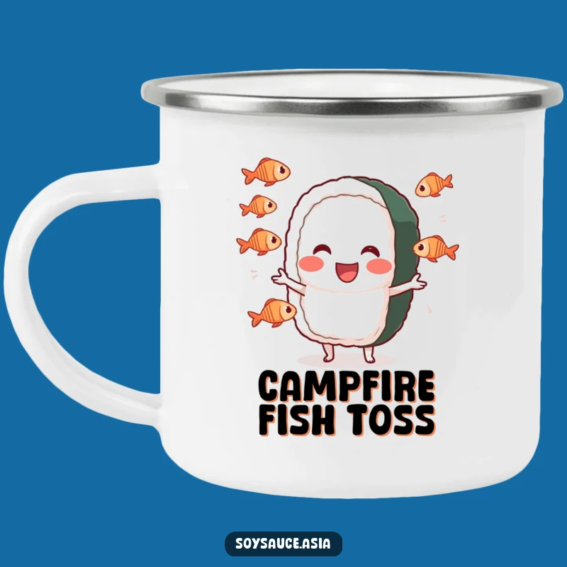 Funny Sushi Juggler Camping Mug: Enjoy Your Adventure with Flair