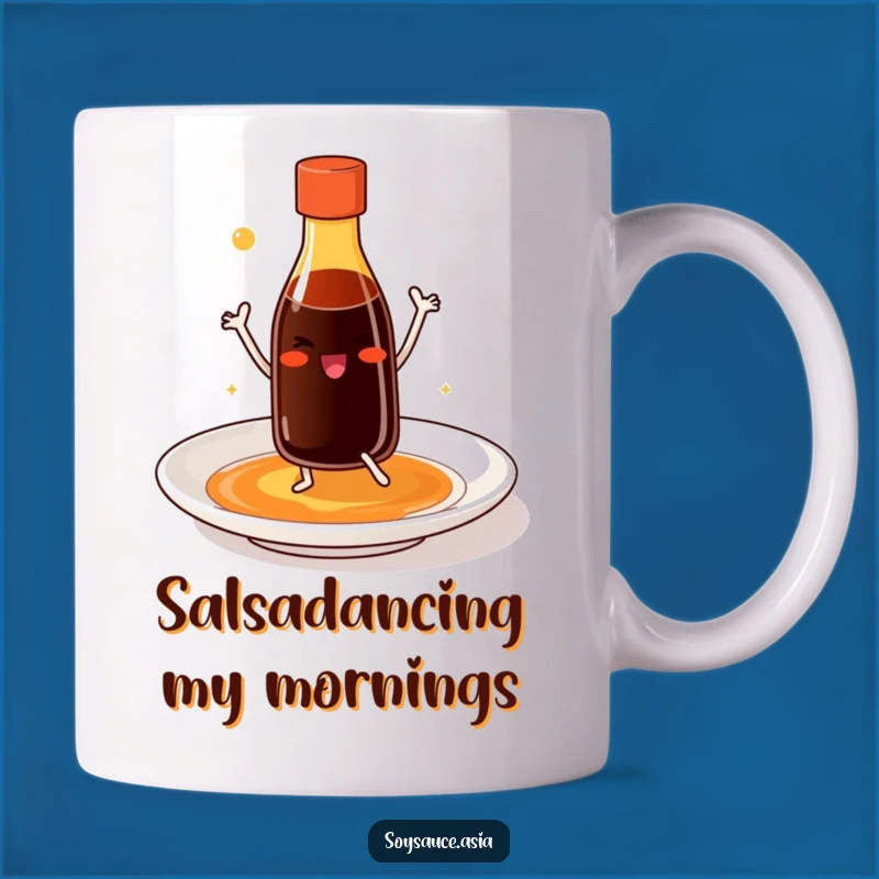 Funny Soy Sauce Dancer Mug: Joyful Condiment's Plate Pirouette Gift