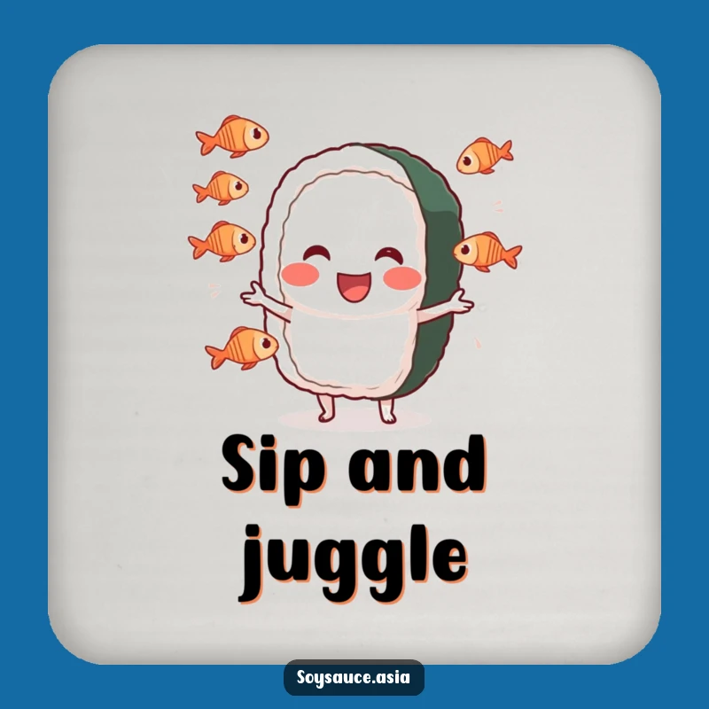 Funny Sushi Juggler Coaster: Protect Surfaces with Juggling Fun