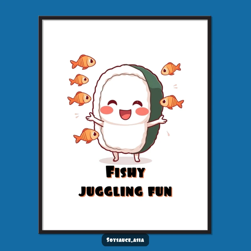 Funny Sushi Juggler Poster: Decorate with Juggling Delights & Humor